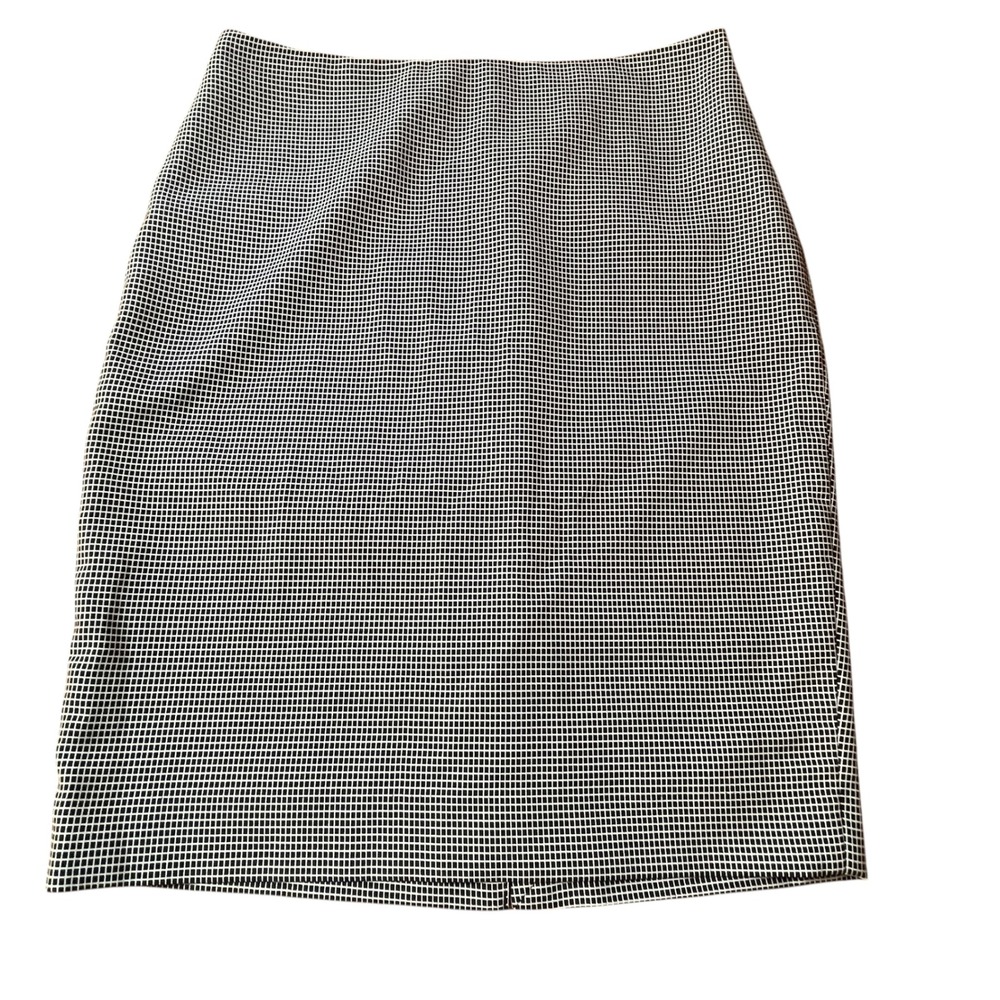 The Limited Black White Grid Pattern Pencil Skirt Business Career Office Size 10